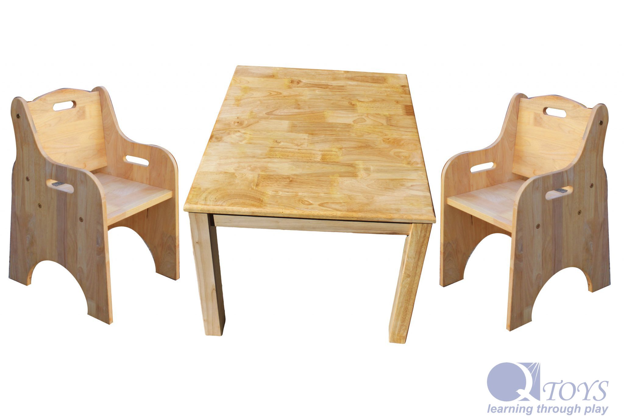 Solid Timber Table with 2 Toddler Chairs