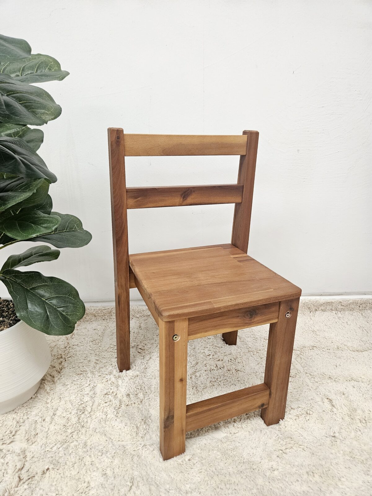 Stackable Acacia Standard Chairs - Set of 2 - Image 3