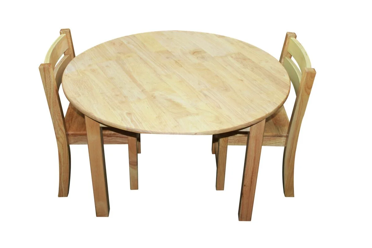 Large Round Table with 2 Stacking Chairs