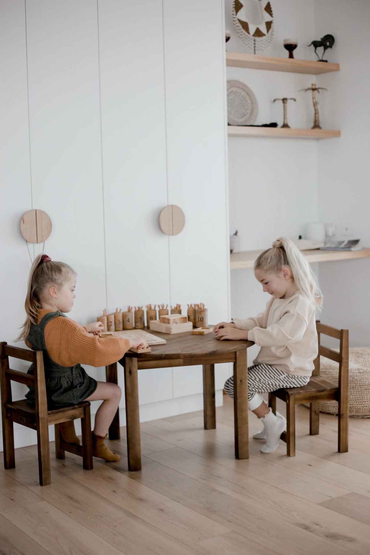 Hardwood Medium Round Table with 2 Standard Chairs - Image 3