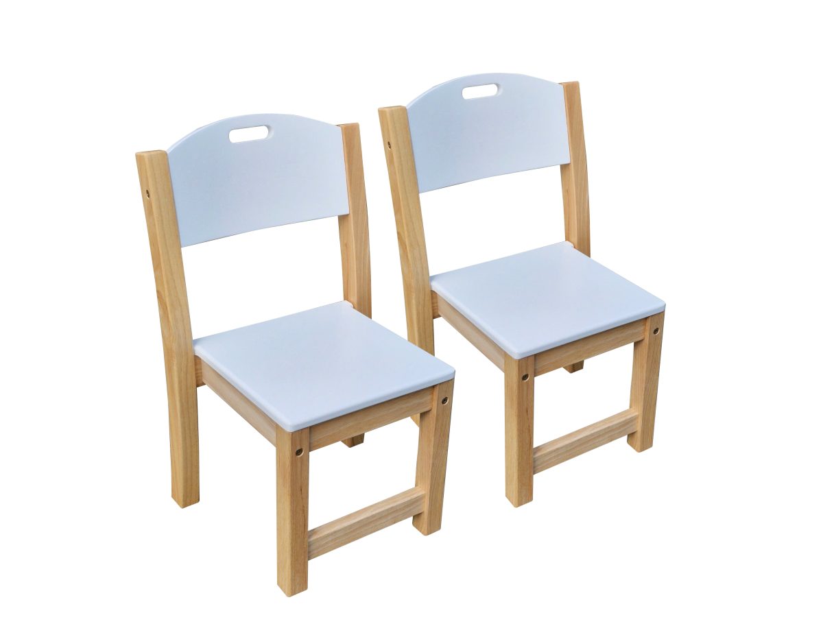 White seat stacking chairs - Set of 2 - Image 7