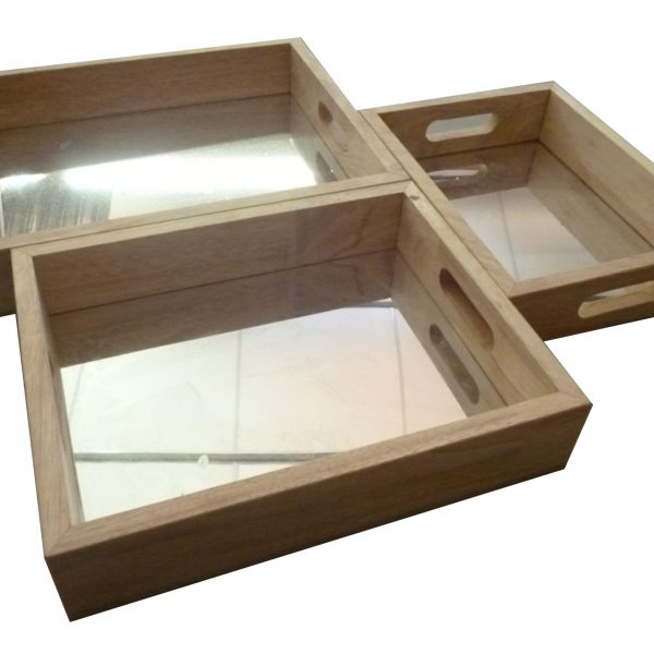 Rectangular Mirror Trays Set of 3-653