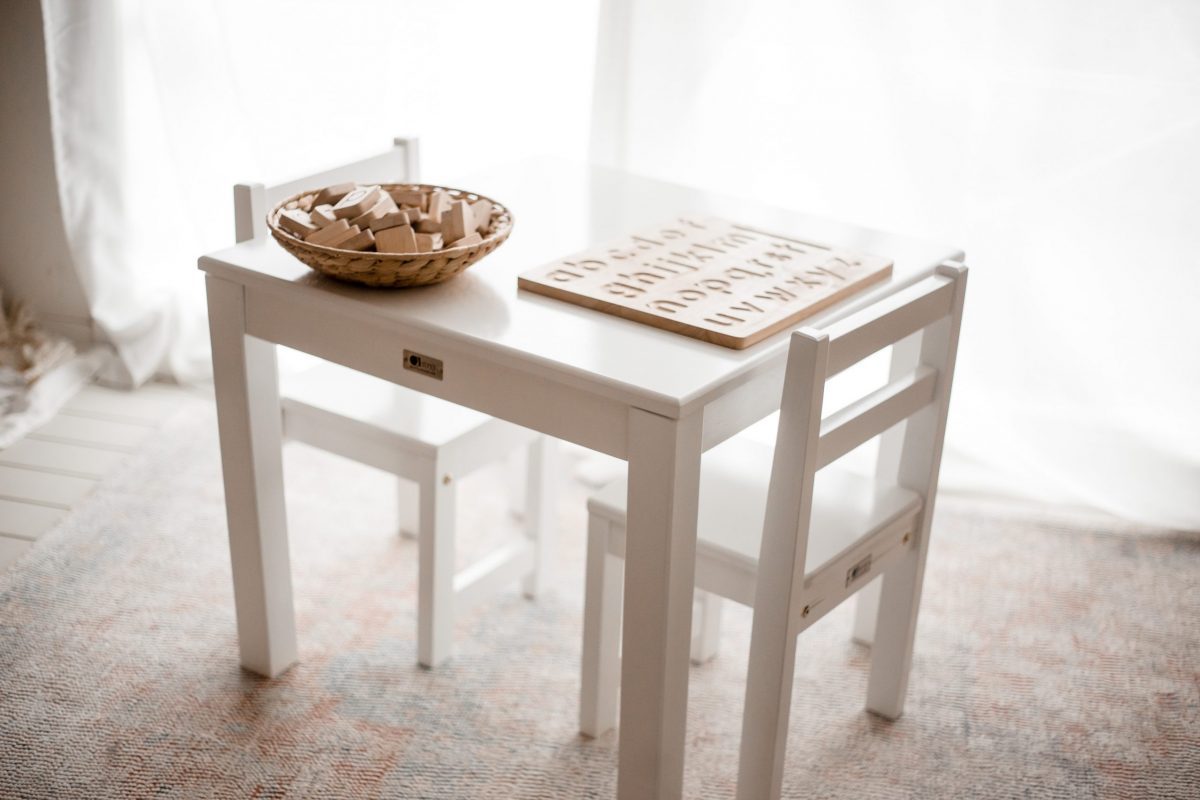 Timber White Table with 2 Standard Chairs