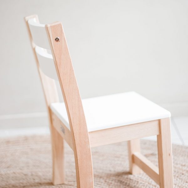 White seat stacking chair-431