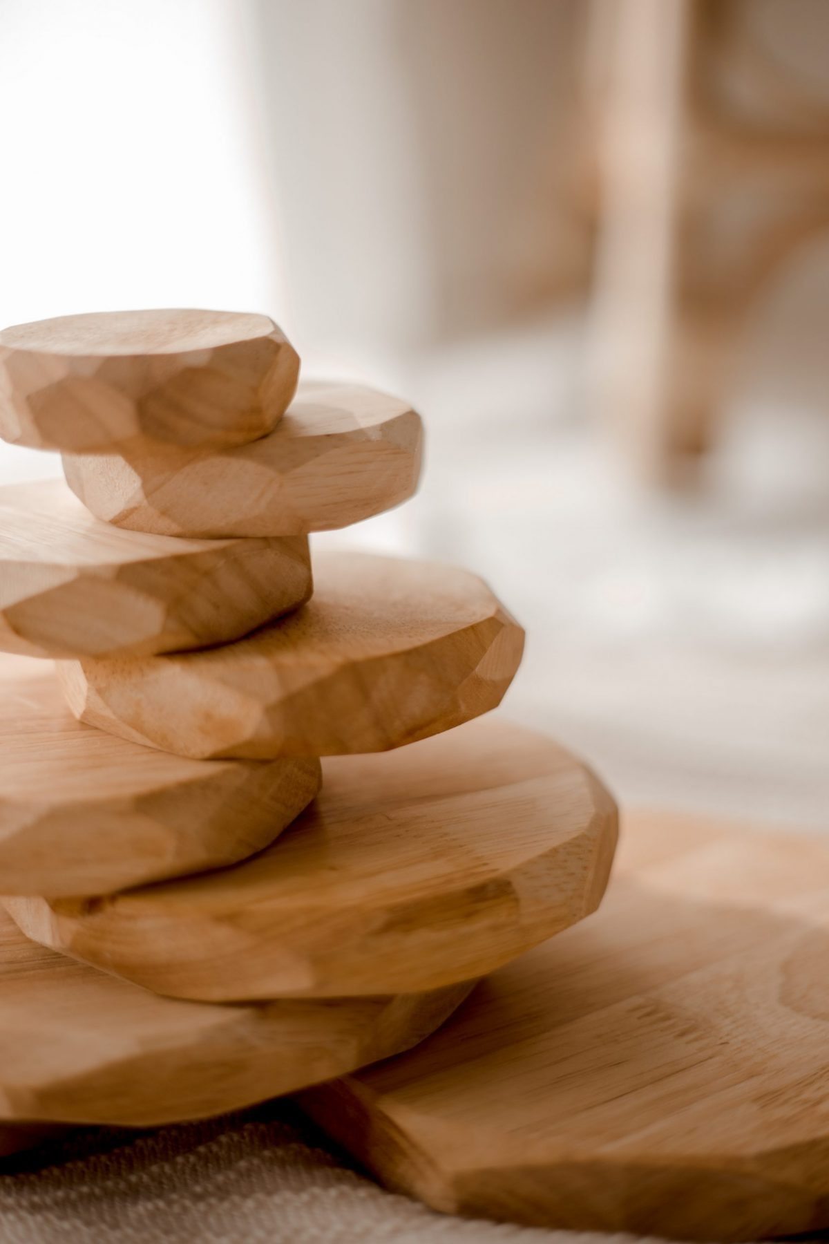 Natural Wooden Stacking Stones - Image 2