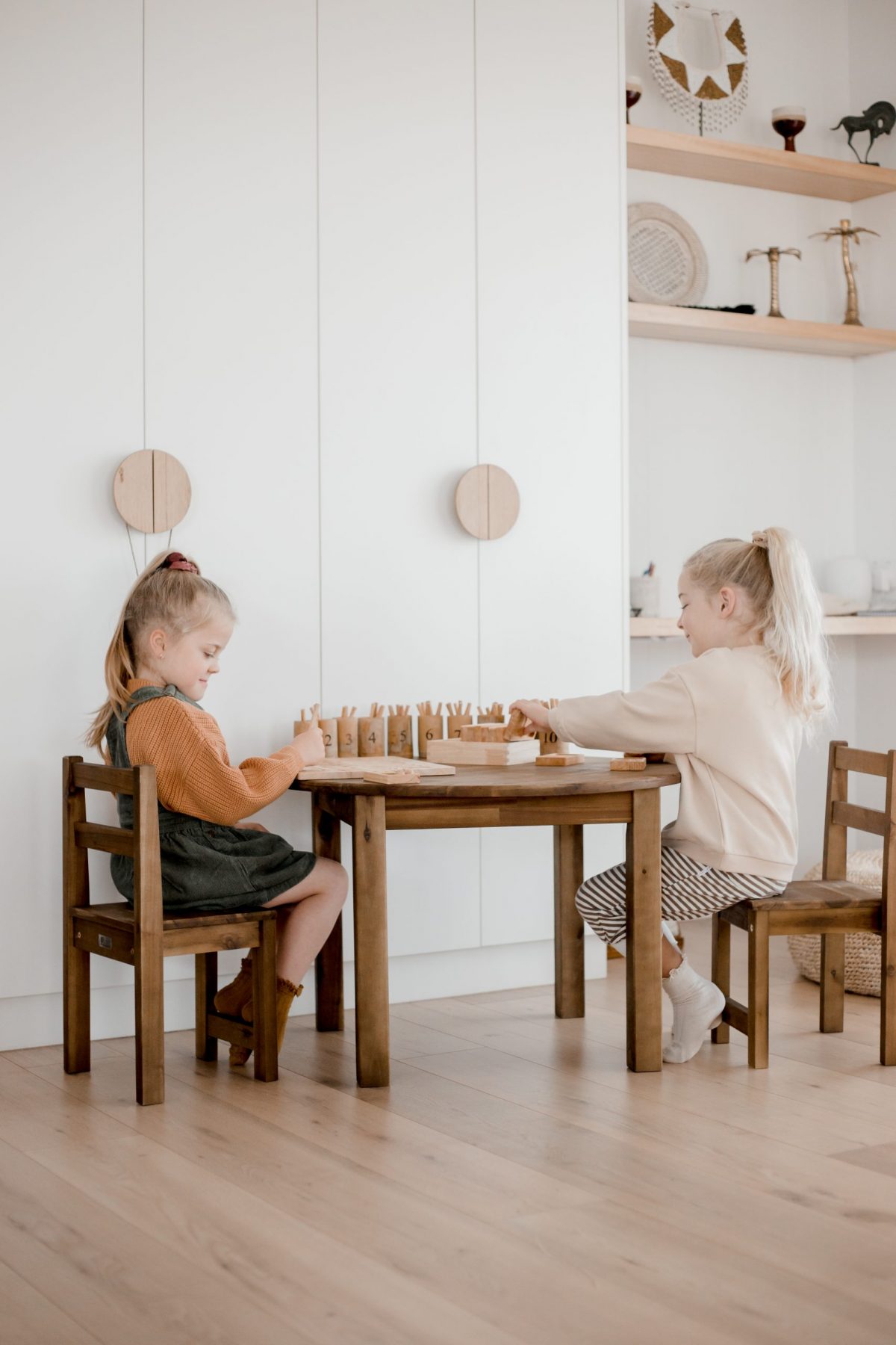 Acacia Large Round Table with 2 Standard Chairs - Image 2
