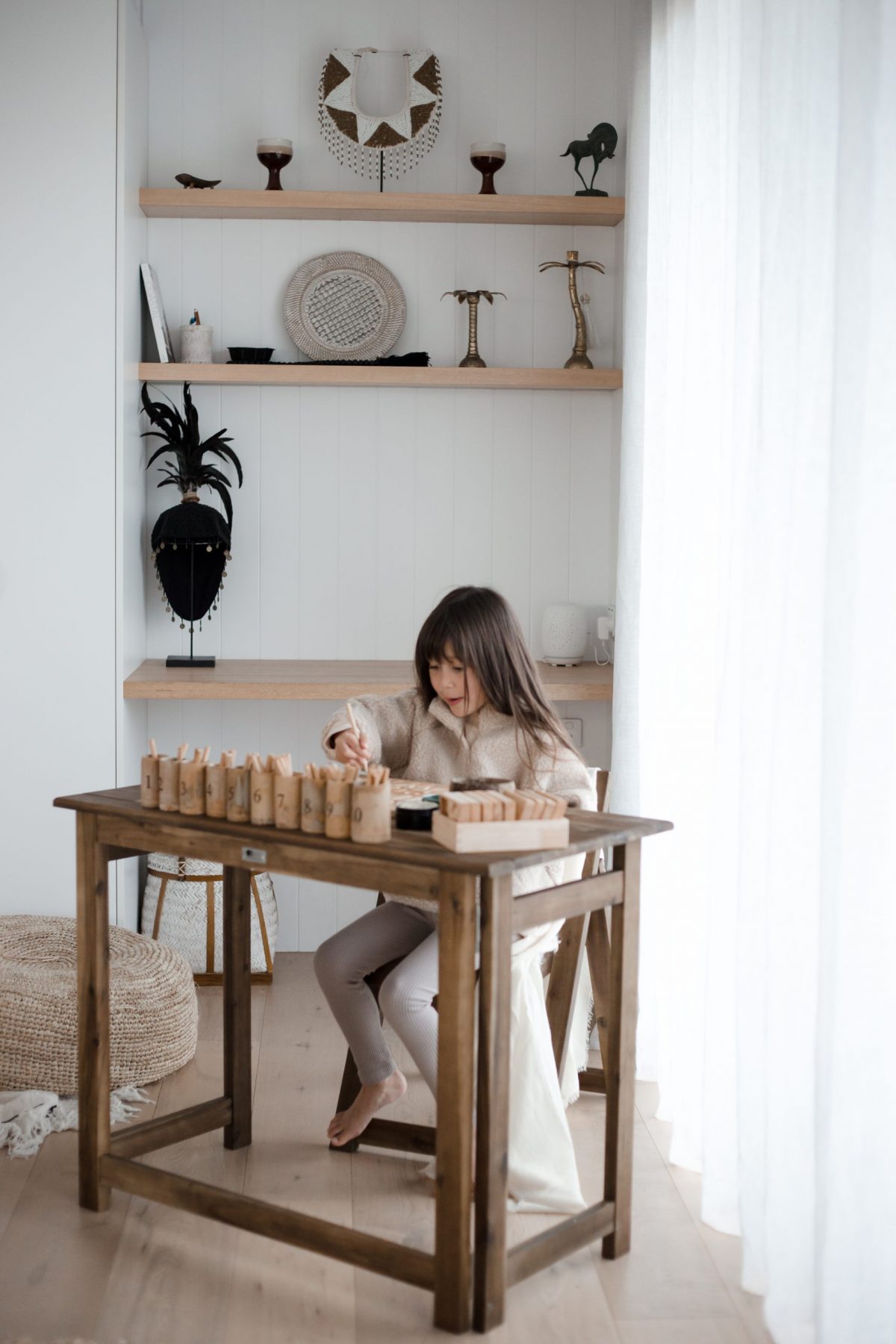 Foldable Study Desk and Chair-219