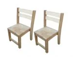 Rubber Wood Stacking Chairs - Set of 2 - 071