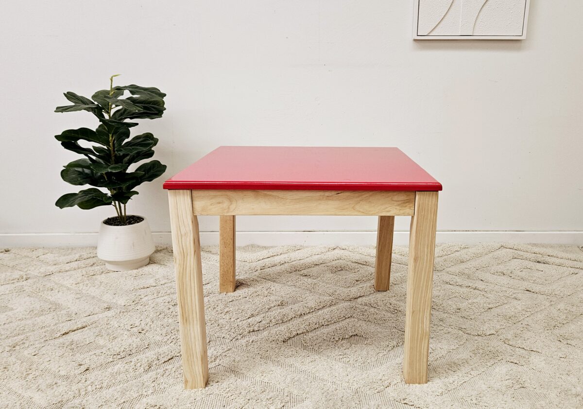 Red top Timber table - Image 4