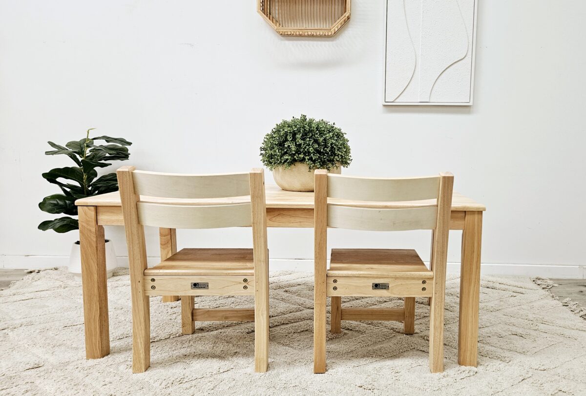 Solid Rectangular Table with 2 Stacking Chairs - Image 7