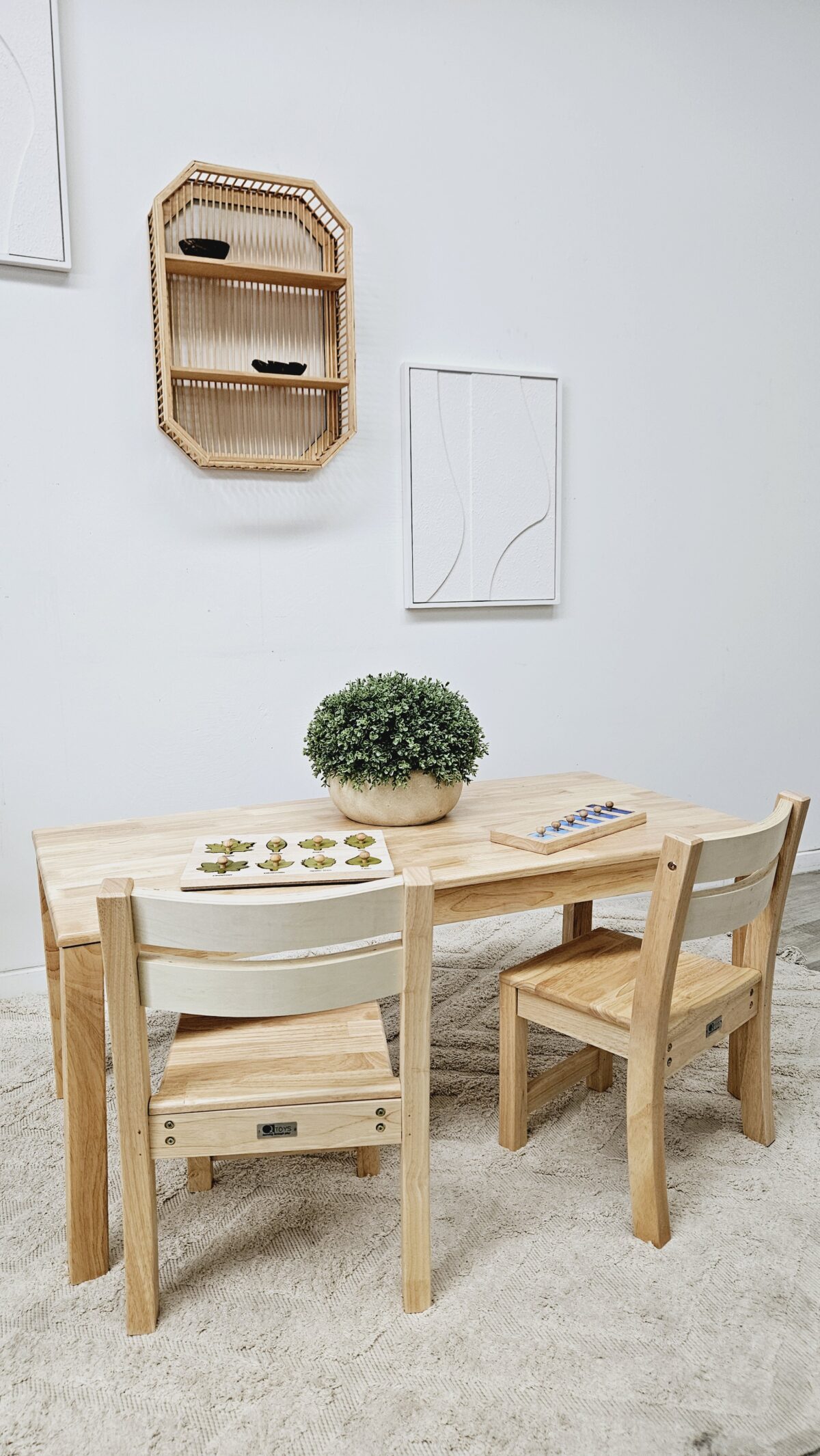 Solid Rectangular Table with 2 Stacking Chairs - Image 4