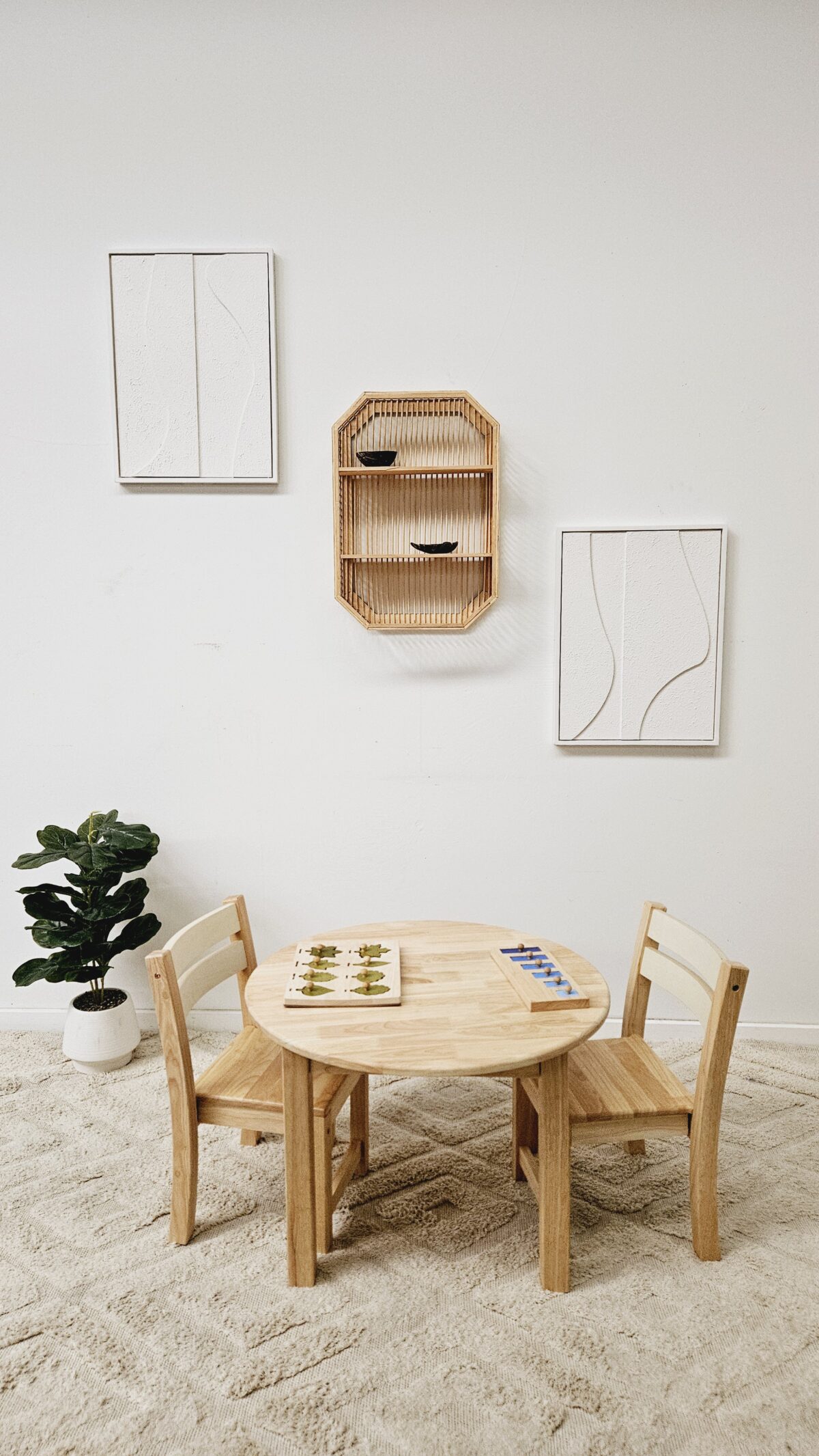 Medium Round Table with 2 Stacking Chairs - Image 3