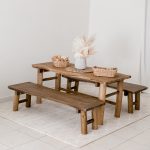 Tree Tables And 2 Benches - 60 X 120 X 50 Cm High