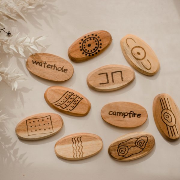 Aboriginal Symbol wooden stones