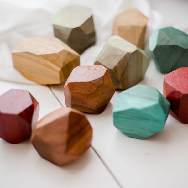 Coloured Wooden Gems