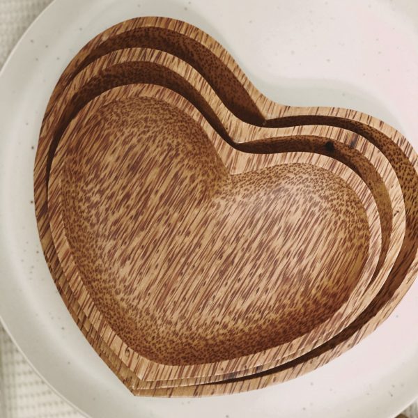 Heart shape plate set 3pce