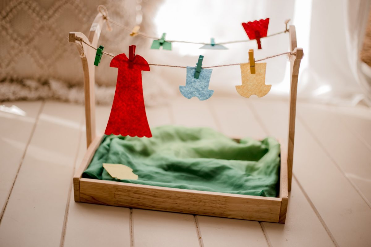 Montessori Clothes Hanging Play Set