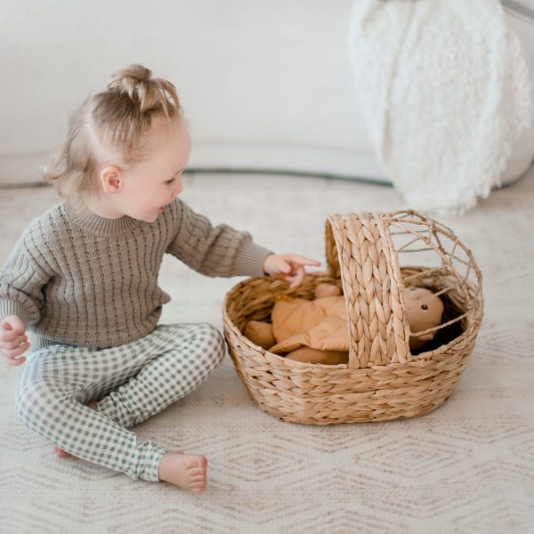 Water Hyacinth Doll Basket