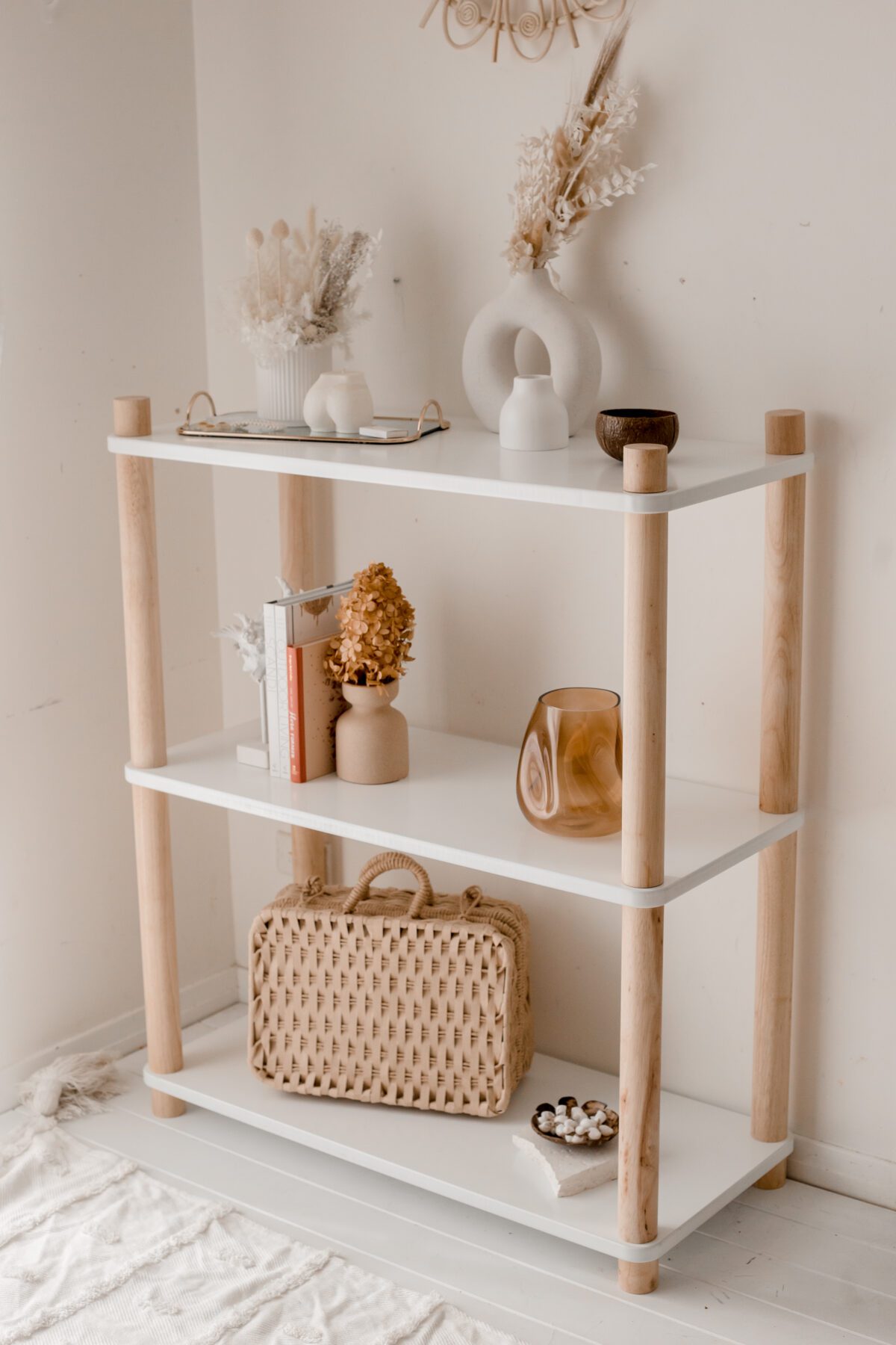 White Three Tier Bookshelf - Image 4