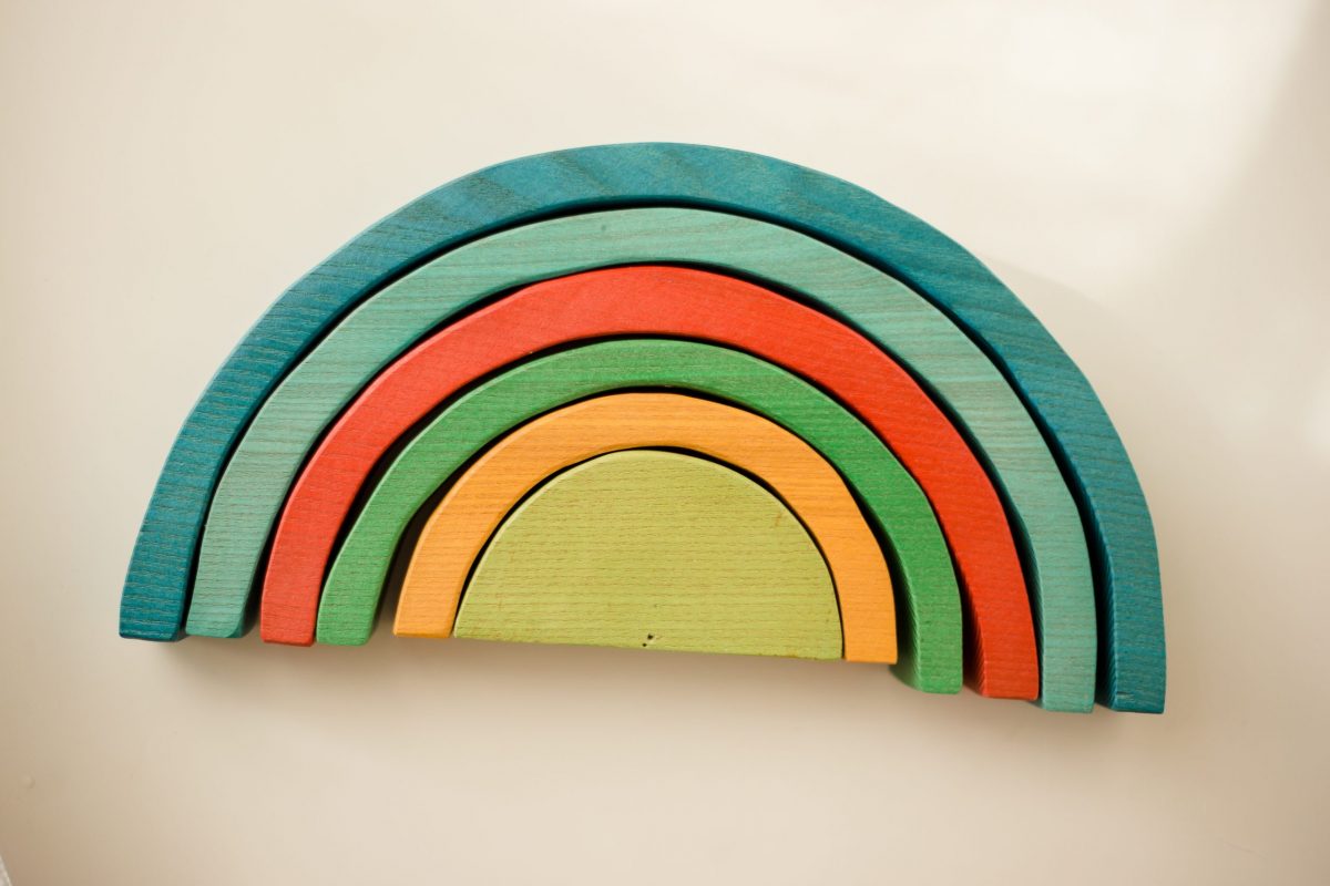 Large Color rainbow Blocks 6 pcs