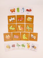 Wooden Insect Puzzle & Flashcard Set – Montessori Nature Matching Game