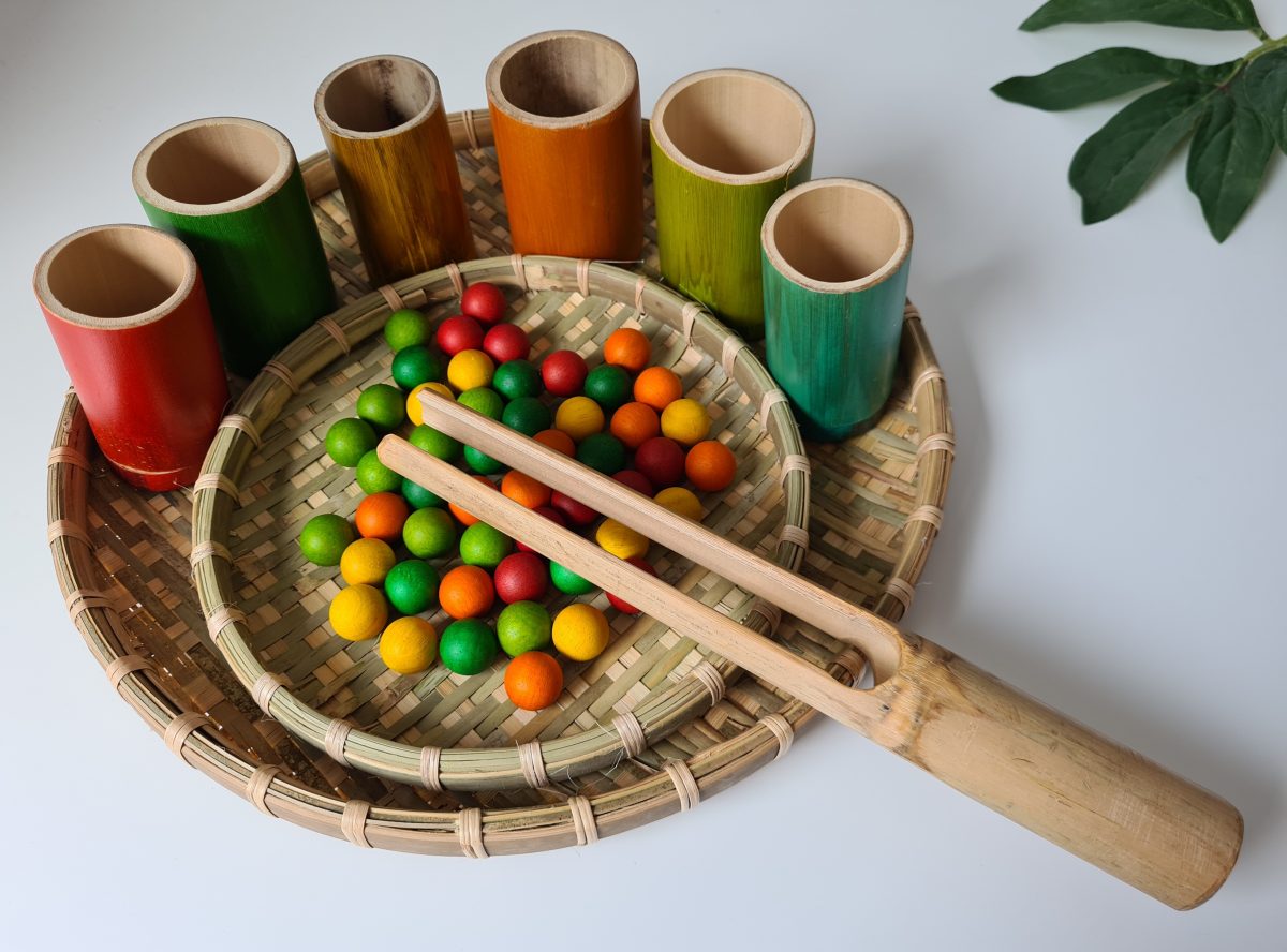 circle bamboo tray