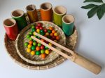 circle bamboo tray
