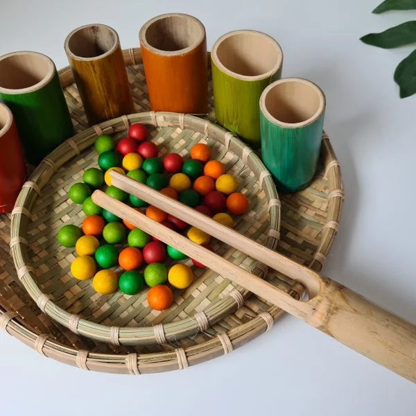 circle bamboo tray