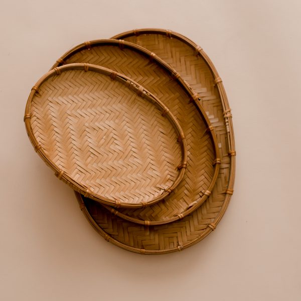Bamboo Oval tray set of 3