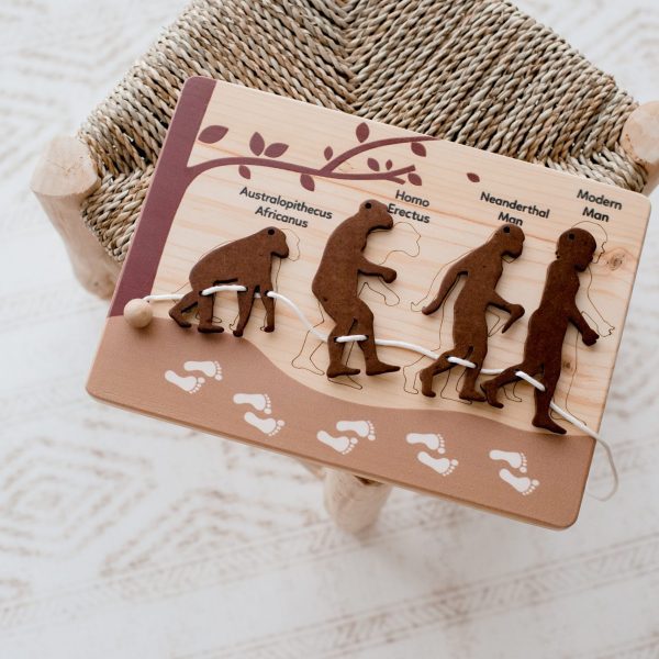 Human Evolution Puzzle & Lacing Set