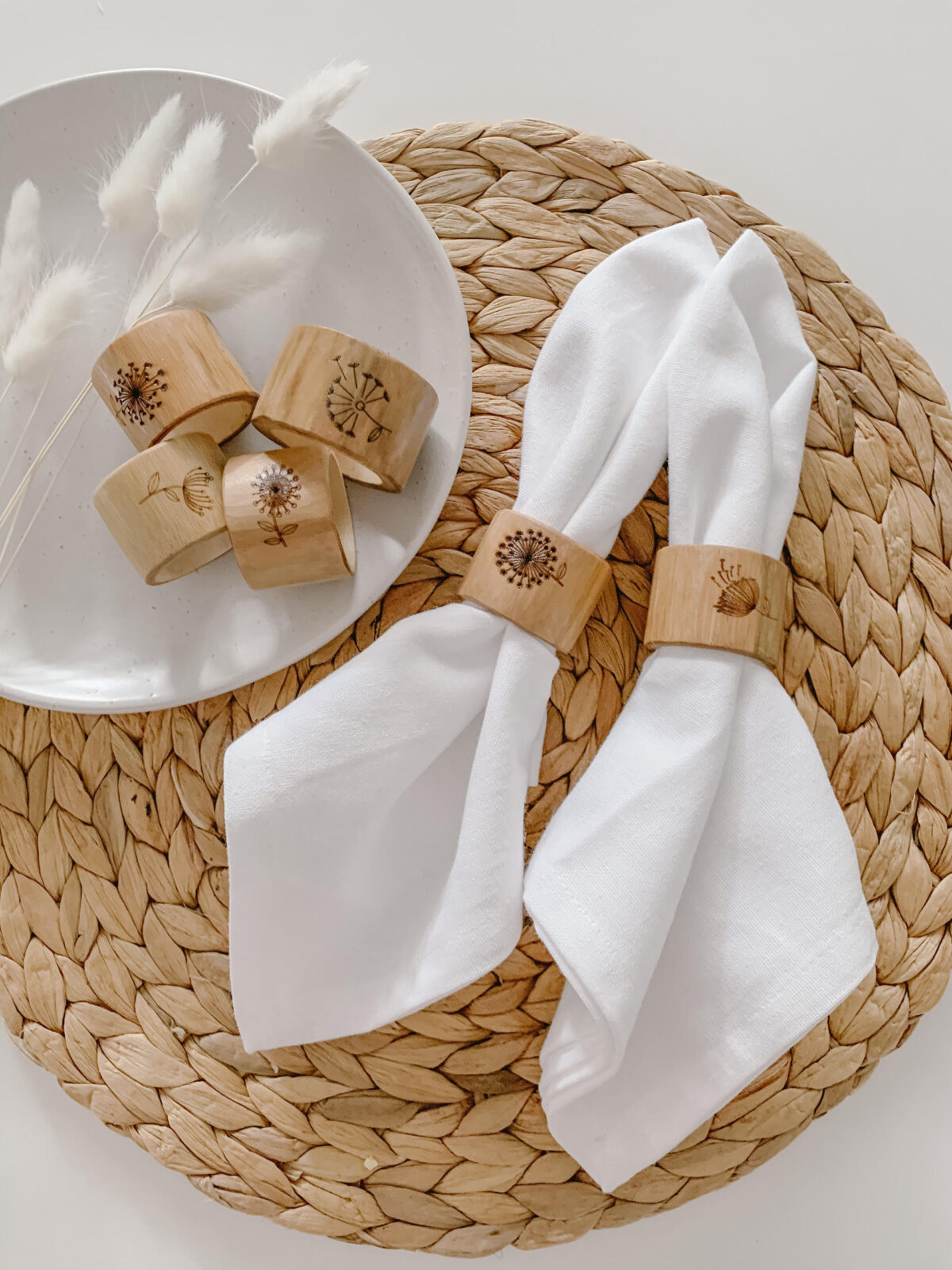 Bamboo Napkin Rings Set of 6 - Image 2