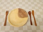 Wooden Plate  and Utensil Set