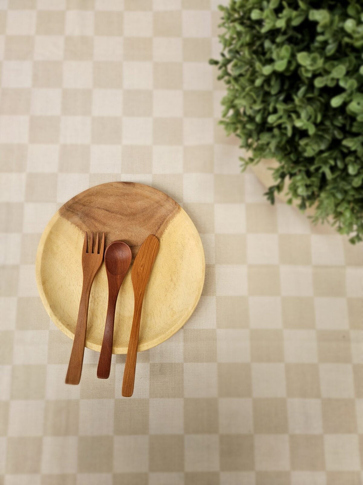 Wooden Plate  and Utensil Set - Image 4