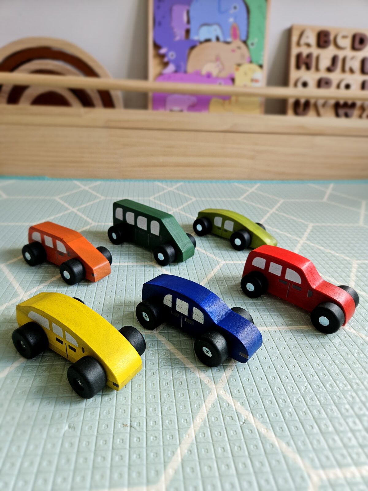 Coloured Wooden Cars - Image 8