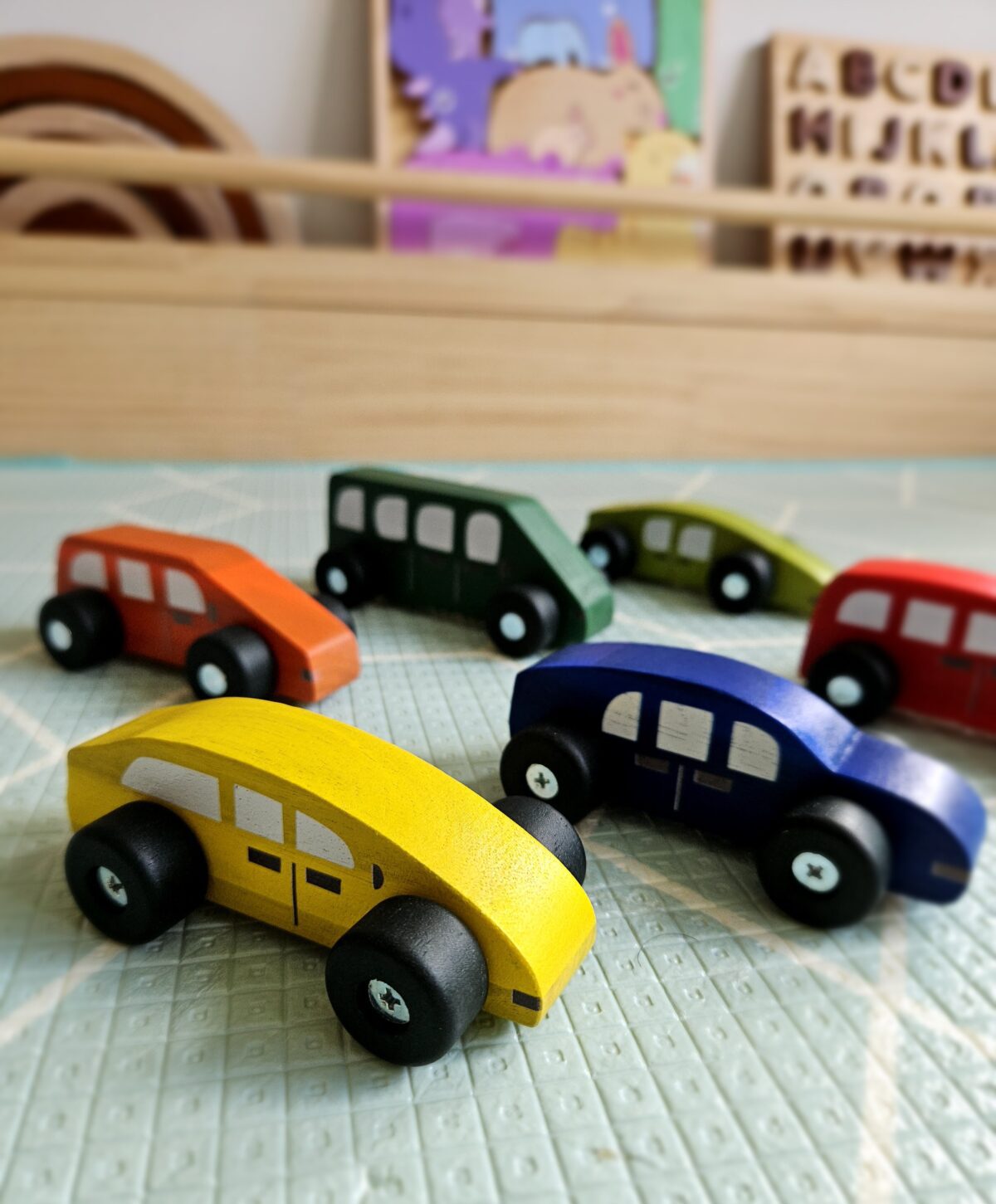 Coloured Wooden Cars - Image 4