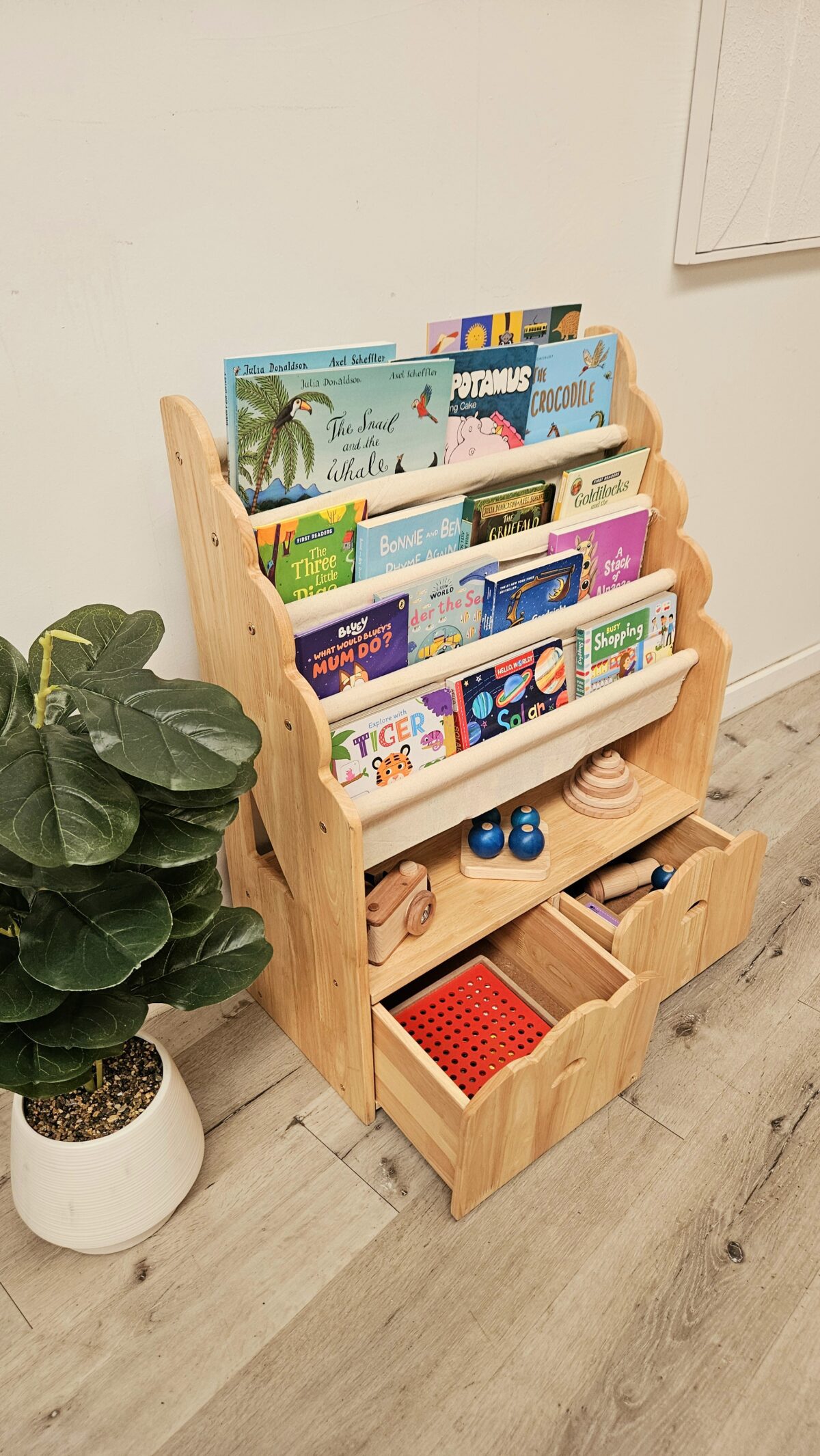 4 Tier Bookshelf & Drawers - Image 7
