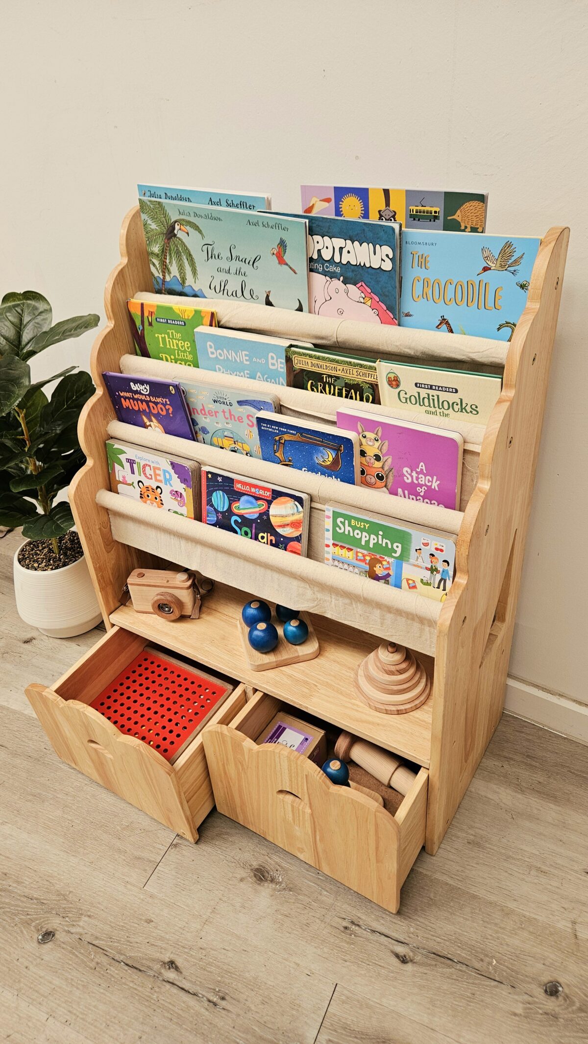 4 Tier Bookshelf & Drawers - Image 8