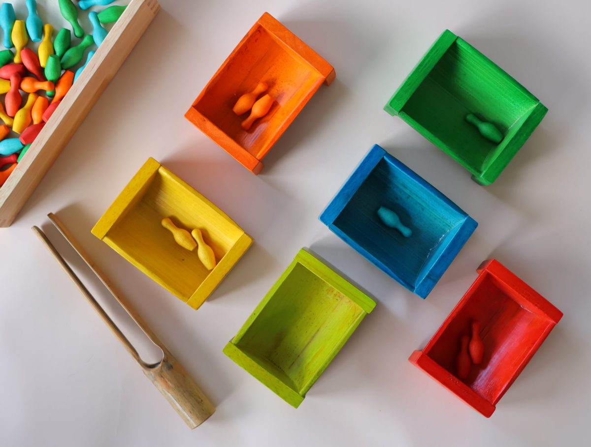 Coloured Bamboo Sorting Containers - Image 2