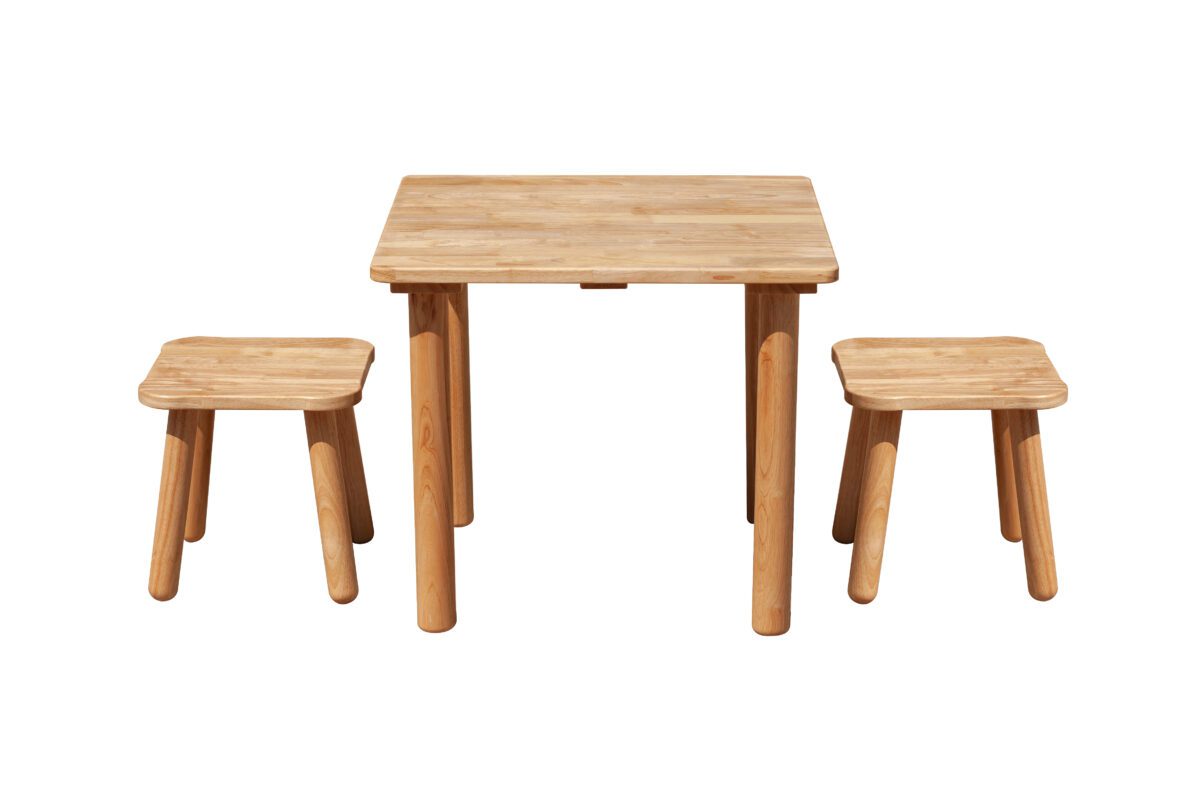 Classic Square Table and 2 Stools - Image 7