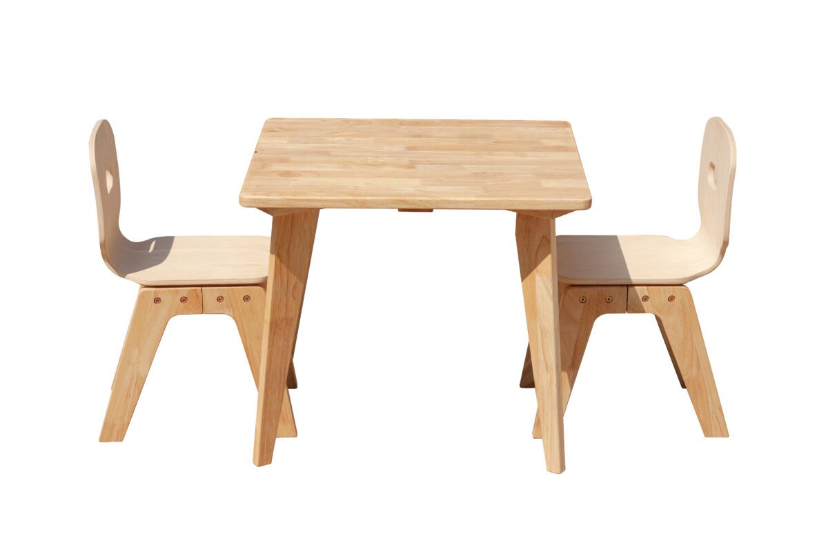 Danish Square Table and 2 Chairs - Image 7