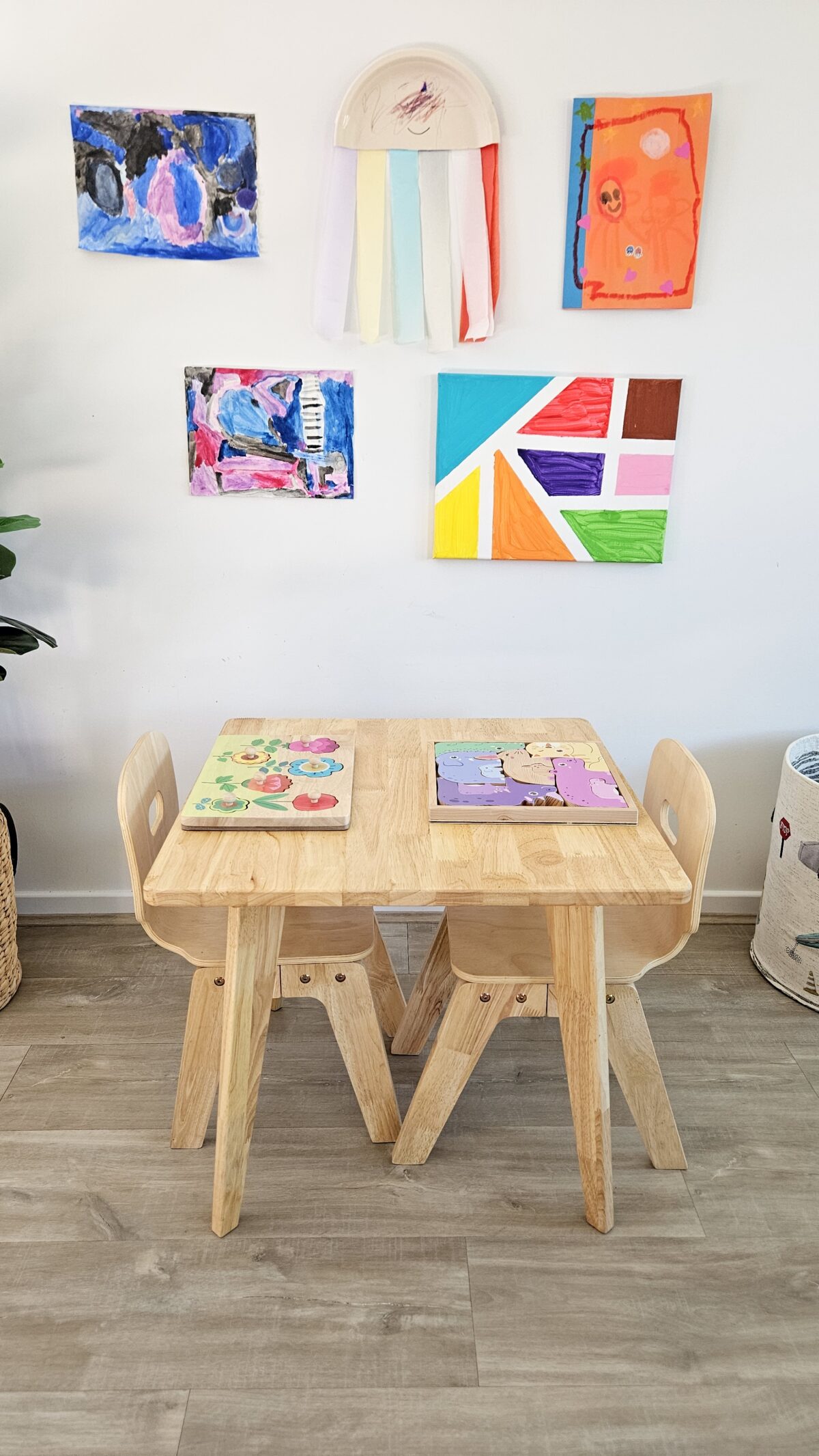 Danish Square Table and 2 Chairs - Image 2