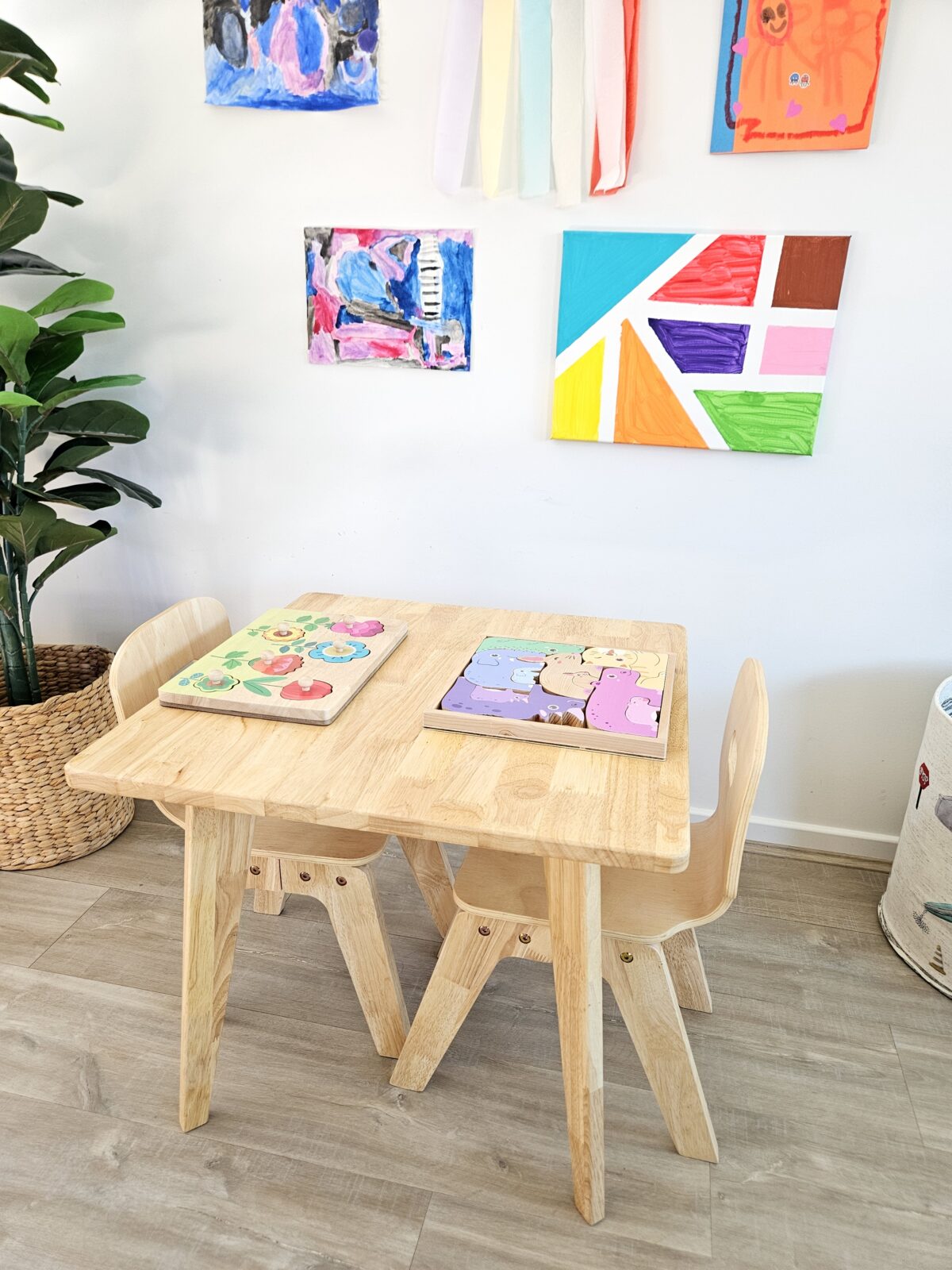 Danish Square Table and 2 Chairs - Image 5