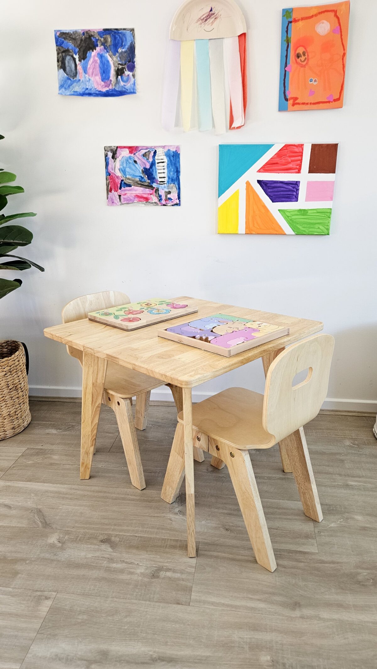 Danish Square Table and 2 Chairs - Image 3