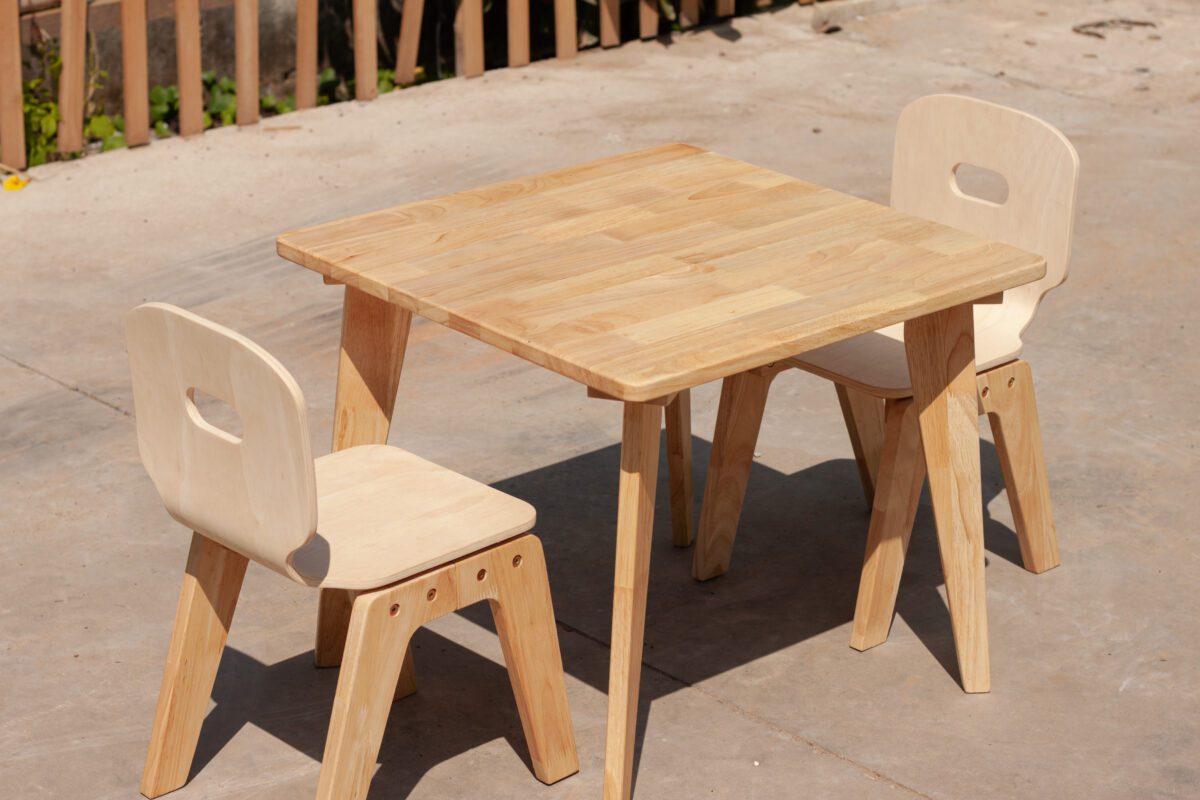 Danish Square Table and 2 Chairs - Image 6