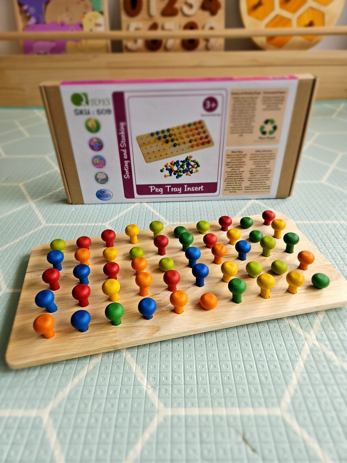 Montessori Sand Tray + Peg Tray Insert - Image 3