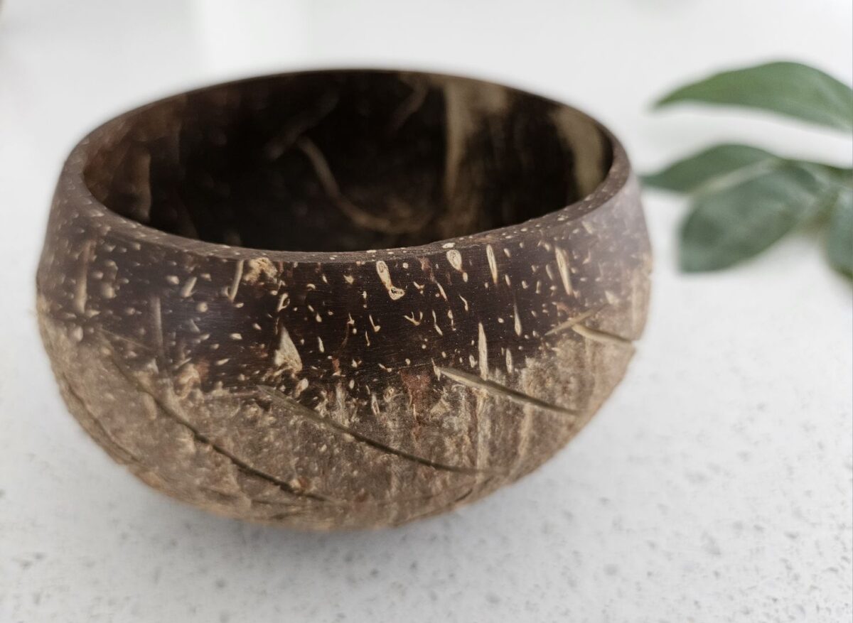 Fish Bone Pattern Coconut Bowl (Set of 2) - Image 3