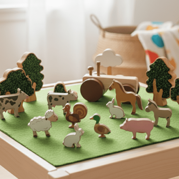 Farm Animals and Tractor Set + Eco Tree Play Set