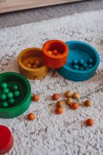 Coloured Nesting and Stacking bowls + Wooden Balls - Image 3