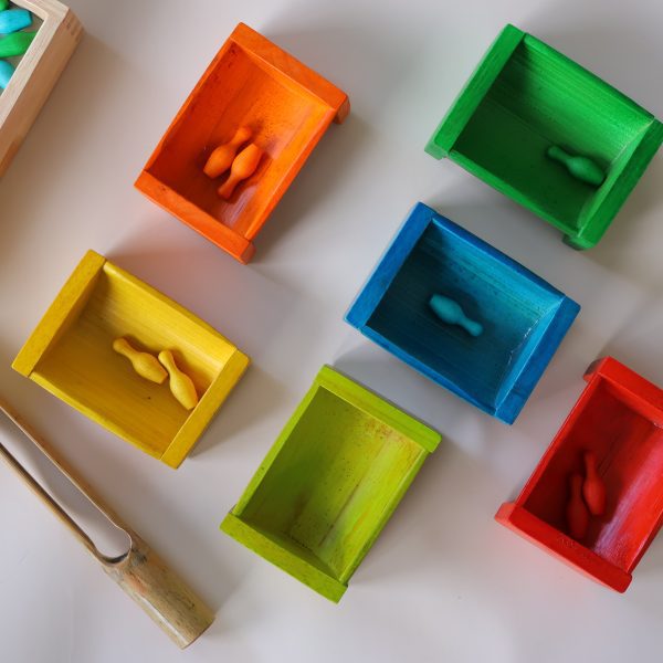 Coloured Bamboo Sorting Container Set