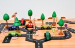 Road Play Set with Coloured Wooden Cars and Wooden Tree Set - Image 2